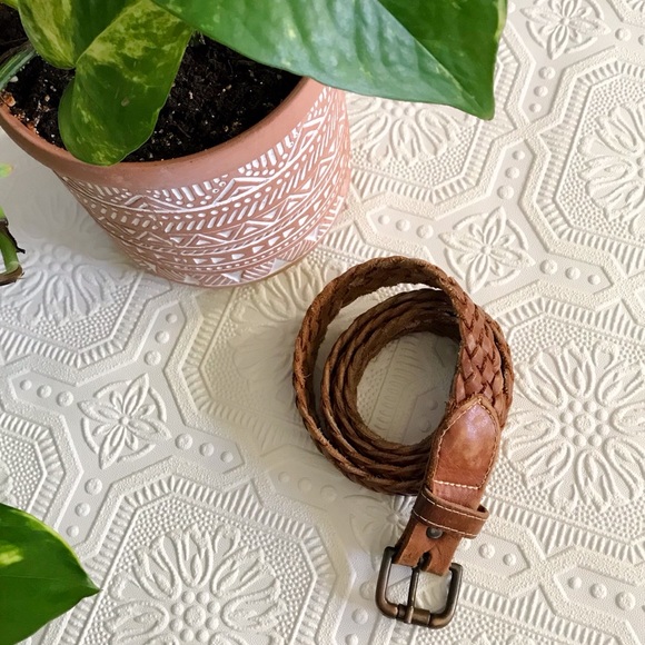 Outback Red Accessories - Cognac Brown Braided Leather Belt